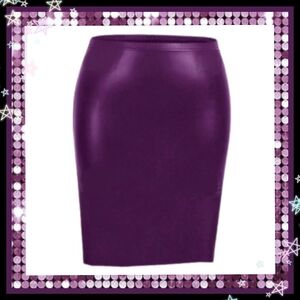 PURPLE ☆ METALLIC ☆ FAUX LEATHER ☆ MINI SKIRT ☆ 28w ☆ NWT